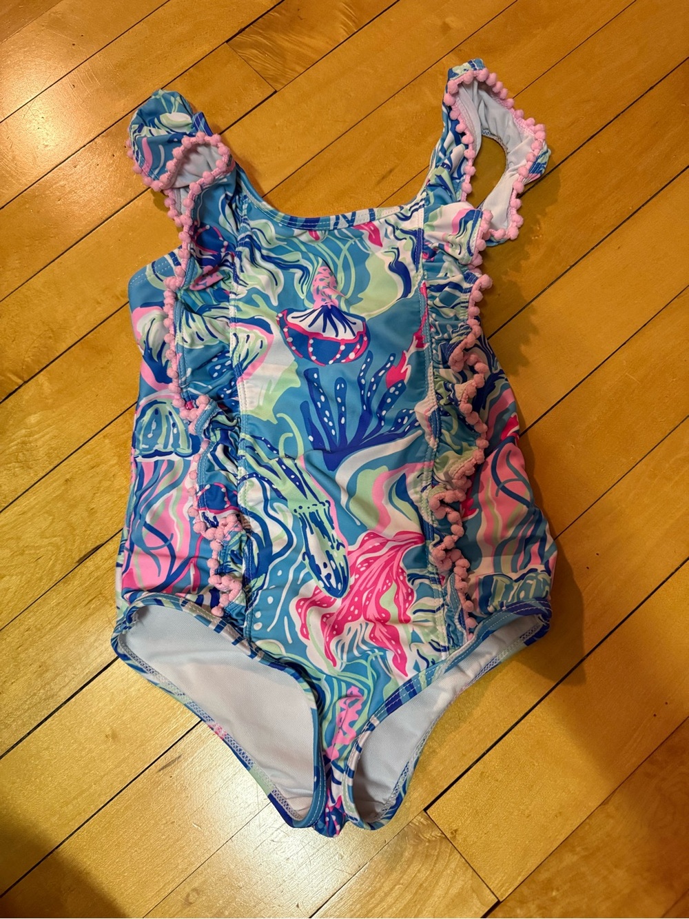 Tommy Bahama Pink & Blue Sea-Print One-Piece Swimsuit - Kids Swim